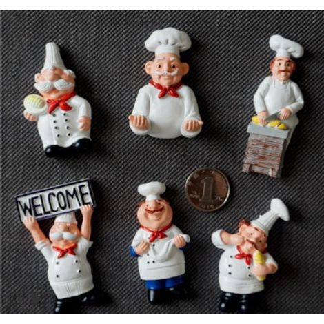 Aimants chef 3D extra large pour réfrigérateur, décoratifs et pratiques, lot de 6 (1/3)