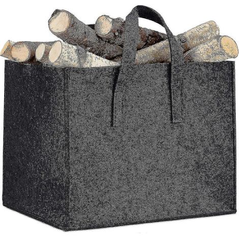 Panier à bûches en feutre 2 anses pliable panier en feutre (1/3)