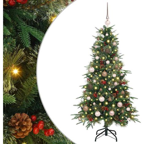 Albero di Natale  Albero natalizio  Albero festivo Artificiale con Rami Pieghevoli Verde 150 cm (1/5)