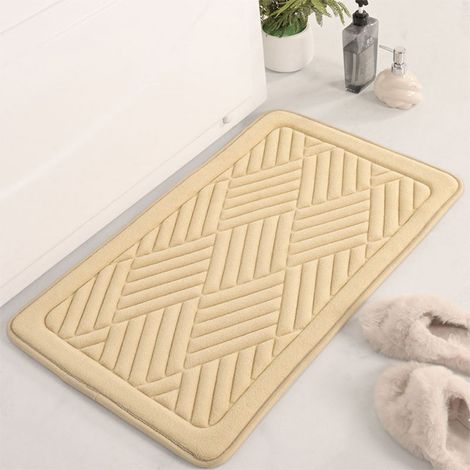 Tapis De Bain - Mousse À Mémoire De Forme - Non Glissant Absorbant - Pour Salle De Bain Douche Baignoire - 40 X 60 Cm - 1 Pièce (1/5)