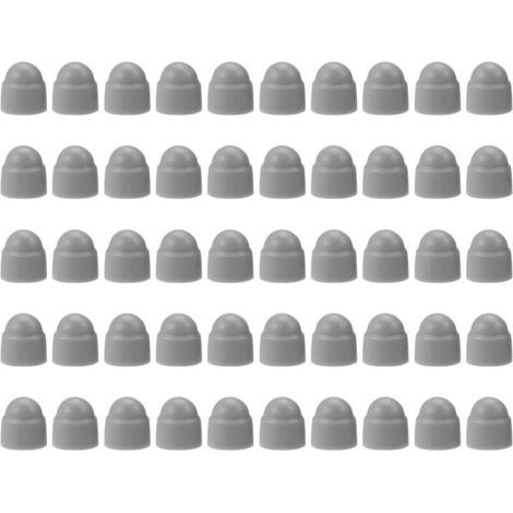 CSPARKV 50 pièces Cache vis écrou de protection M8 clef de 13 mm, capuchons de protection hexagonaux, pour recouvrir les écrous et les têtes de vis hexagonales, plastique Grigio (1/5)