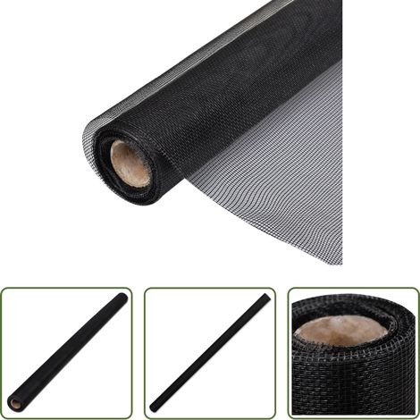 vidaXL Fiberglas -  Fliegengitter Fiberglas 100x1000 cm Schwarz (1/5)