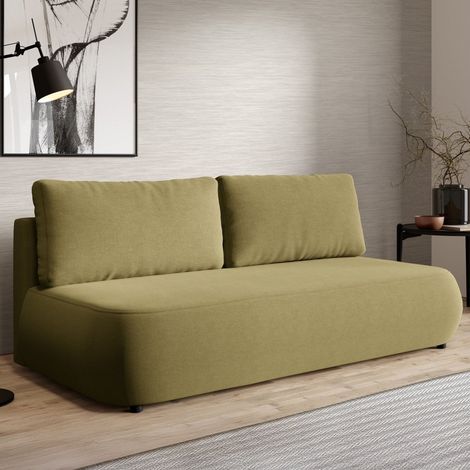 Sofá Cama 2 Plazas Brugnato, Con Almacenamiento, Cojines Desenfundables, Reclinable, 210x106 cm Verde Claro (1/5)