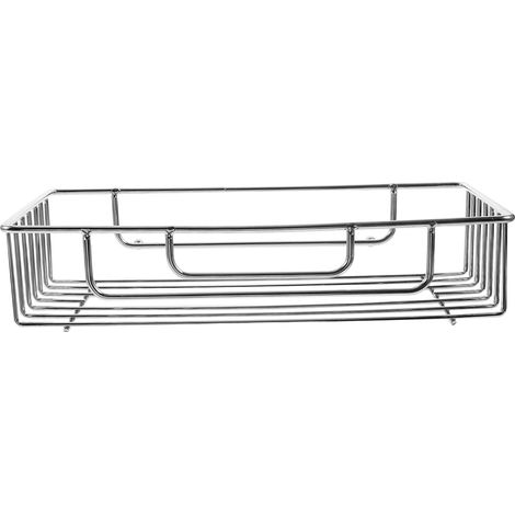 Support de Rangement de Bain Étagère Suspendue Résistante en Acier Inoxydable Argenté Design Simple et Élégant pour Organiser Articles de Salle de Bain (1/5)