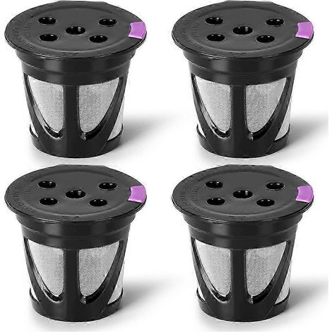 Lot de 4 filtres à café K-Cup réutilisables, universels et rechargeables, compatibles avec les machines à café Keurig et la série Keurig Supreme Multistream. (1/5)