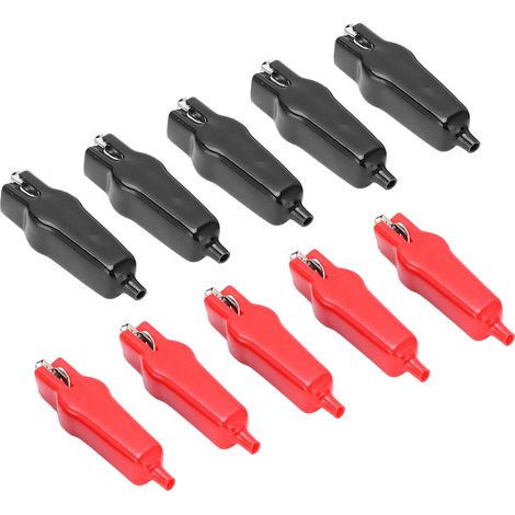 paires de pinces crocodiles 20 A 25,060 mm avec gaine PVC, pinces de test à ressort isolantes pour alimentation de batterie (1/5)