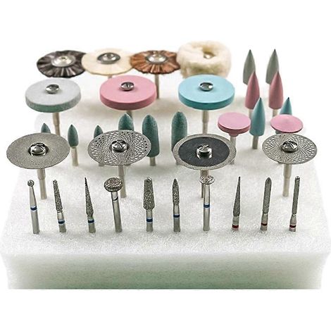 Kit de polissage dentaire HP, 35 pièces : fraises diamantées et brosses pour céramique et porcelaine (1/5)