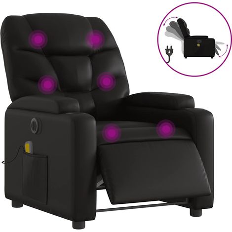 Maison Exclusive - Massagesessel Elektrisch Schwarz Kunstleder