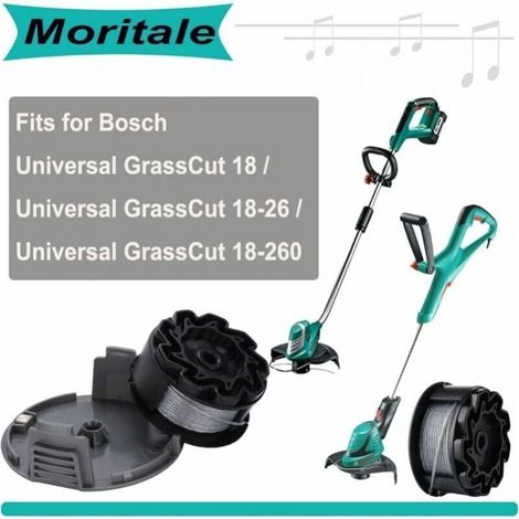 2-teilige Trimmerfadenspule für BOSCH UniversalGrassCut 18 18-26 18-260 F016800570 mit Abdeckung (1/4)