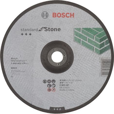 FPLUS disco piedra bosch 230x3 mm , Disco de corte acodado Expert for Stone C 24 R BF, 230 mm, 3,0 mm Cóncavo (1/4)