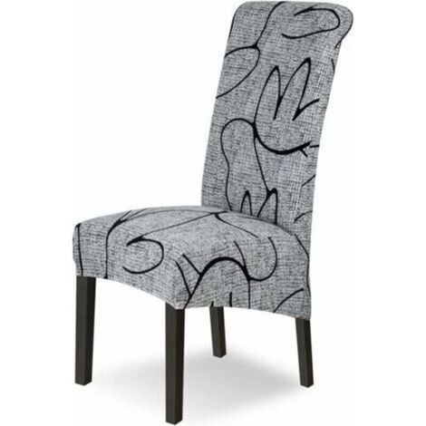 Stretch chair covers – Set of 4 large covers for dining chairs, elastic and washable