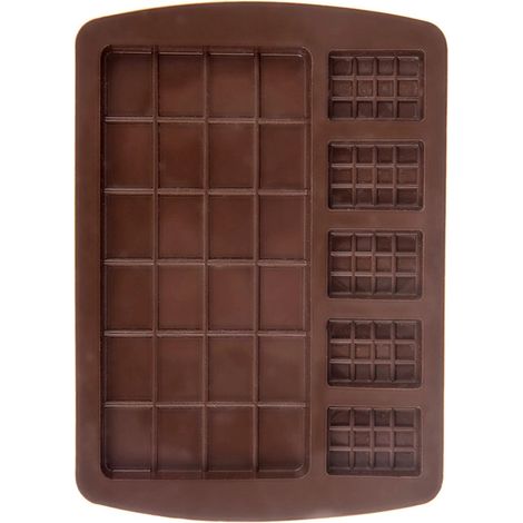Molde de silicona para chocolate, 18,5 x 13,5 cm, apto para horno y congelador.