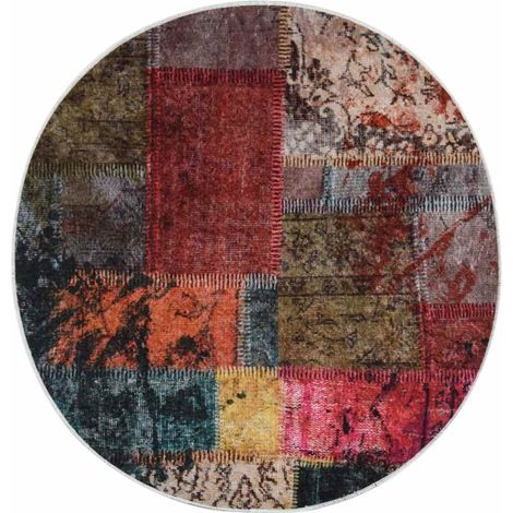 Maison Exclusive - Teppich Waschbar Patchwork Mehrfarbig φ120 cm