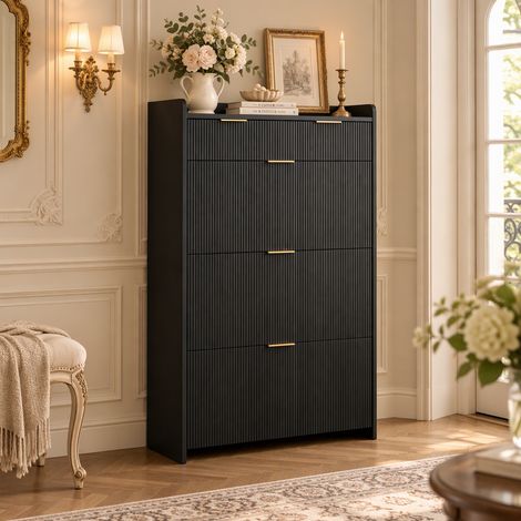 Meuble à chaussures 3 couches – Capacité 20 paires – 3 tiroirs basculants – Cadre en acier - basculement – design élégant (1/5)