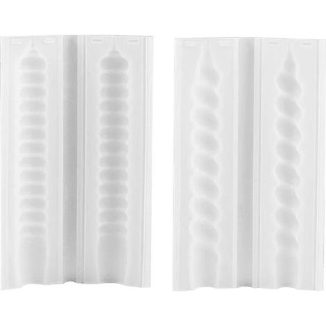 Twisted Taper Candle Mold Scented Candle Stick Mold-White- (1/5)