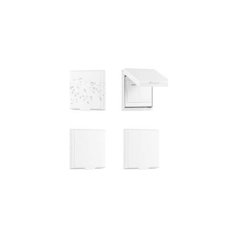Pièces Cache Interrupteur Mural, Type 86 Réversible Cache Prise Murale Étanche, Cache Prise Electrique pour Salle de Bain, Chambres, Cuisine, Extérieur, Blanc