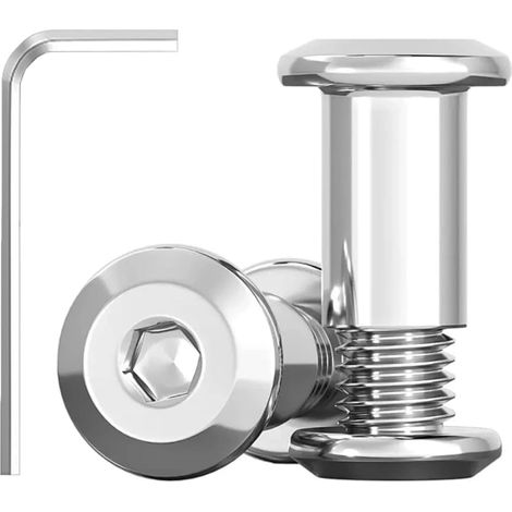 20 Stück Verbindungsschrauben M5x16mm, Hülsenschrauben, Edelstahl A2 V2A, Möbelschrauben, Schrankverbinder mit Sechskantschlüssel für Schränken, Schränken, Holzbret (1/5)