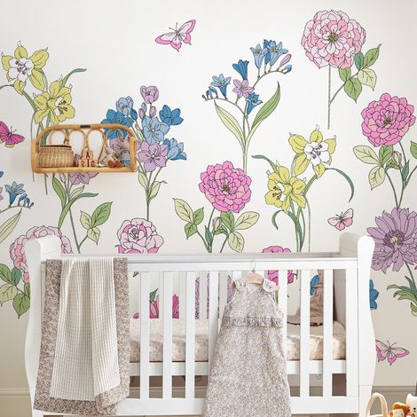 Papier peint panoramique Laura Ashley Gilly 280 x 300cm Multicolore (1/5)