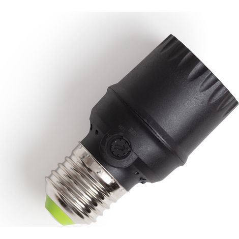 Sensor Crepuscular con Temporizador para Bombillas E27 Casquillo Gordo Negro (1/4)