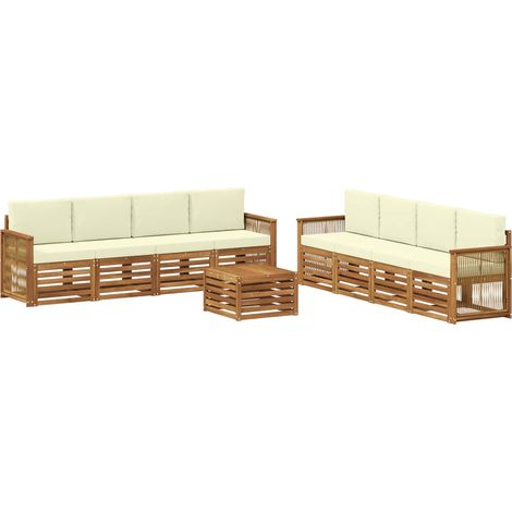 Outdoor Sofa Set 9 pcs Natural and Cream vidaXL (1/5)