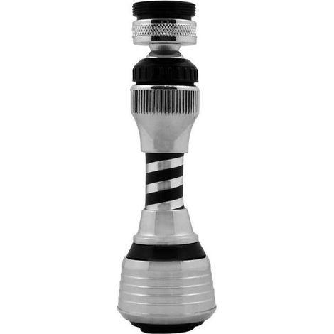 Aérateur De Robinet Pivotant 360° Tuyau 12 Cm Long Economiseur D'eau 2 Jets Compatible Filetage M22 / M24 (1/4)