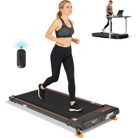 Walking pad pour maison et bureau, tapis de course 2 en 1 sous bureau avec application, télécommande et écran LED, 1-6 km/h, inclinaison à 4 niveaux, charge max. 110 kg (1/5)