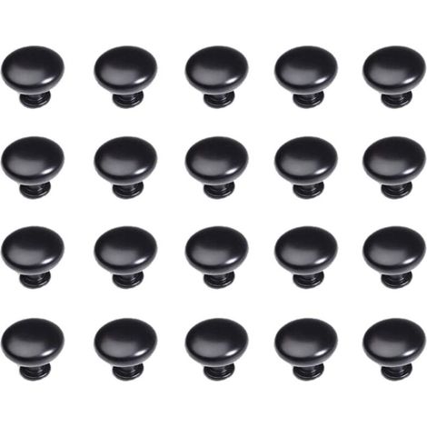 royaluxe -20 Pièces Boutons de Meubles, Boutons de Cuisine, Bouton de Meuble Noir, Poignée de Placard, Boutons de Porte de Tiroir pour Placard, Tiroir et Placard (1/5)
