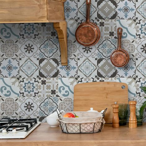 Cuisine, Carrelage Mural Salle De Bain  Bleu 50 Pieces, 15x15 Cm Pvc Carrelage Mural Salle De Bain, Carrelage Mural Cuisine (1/5)
