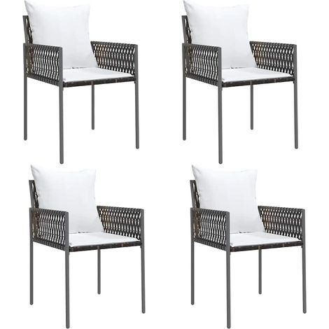 Maison Exclusive - Gartenstühle mit Kissen 4 Stk. Braun 54x61x83