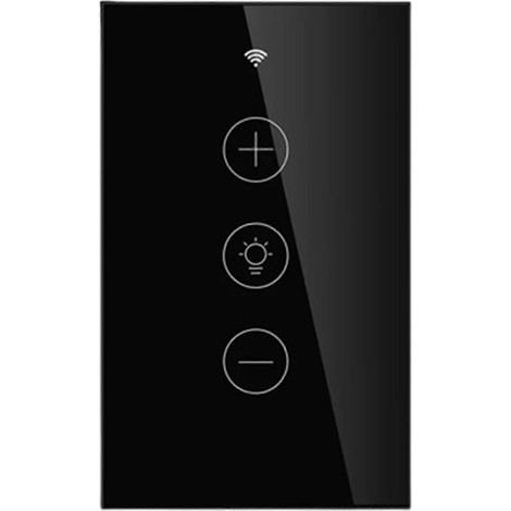 3 interrupteurs variateurs LED WiFi intelligents conformes aux normes américaines, interrupteurs muraux variateurs tactiles sans fil, compatibles avec Alexa et Google Home. (1/5)
