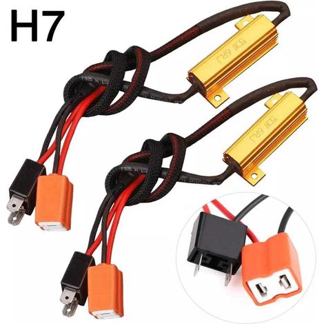 H7 LED Lighting Fault Decoder, LED Resistor Decoding Cable, Automotive Lighting Fault Eliminator