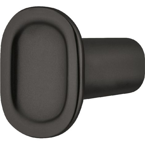 Bouton de meuble style moderne design en alliage zingué 24x29mm Placard Tiroir Porte Poignée, noir mat (1/3)