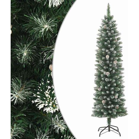 Albero di Natale Artificiale Sottile con Base 180 cm PVC vidaXL (1/5)
