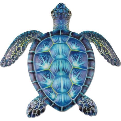 Métal Tortue Décoration Murale Tortue Art Mural pour la Maison Chambre Salon Bureau Jardin Clôtures Aquarium Océan Décoration Murale, Bleu (1/5)