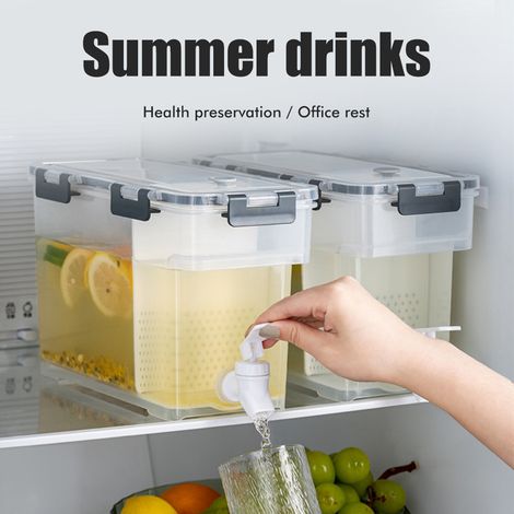 3,5-Liter-Getränkespender aus Kunststoff mit Zapfhahn, ideal für Eisgetränke, Partys und den täglichen Gebrauch. (1/5)
