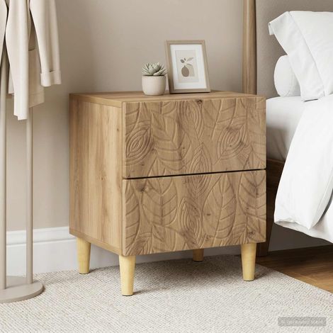 vidaXL Bedside Table 2 pcs Artisan Oak 43 x 34.5 x 48 cm (1/5)
