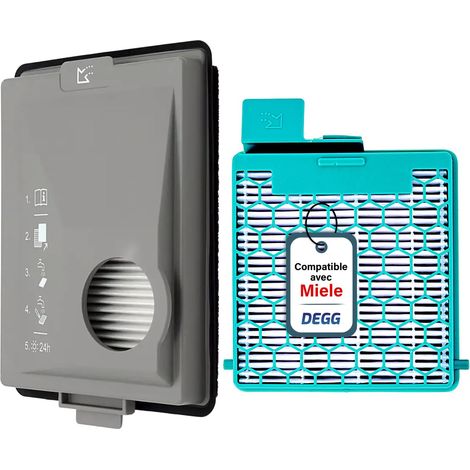 Kit de filtres - Compatible avec aspirateurs Miele Boost CX1 - Remplace SF-HY 60 & CX-FSF - Filtre HEPA et Anti-Poussière Fine - Ajustement parfait - Accessoires pour aspirateur (1/5)
