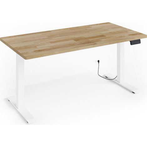 Scrivania regolabile BIM Natural Desk impiallacciatura rovere 160x80x3 bianco/rovere