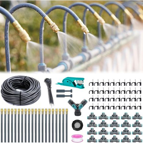 360° Curved Garden Automatic Irrigation System, 127 Pieces Garden Irrigation System, 30 m, Fog Irrigation Kit, for Landscape, Greenhouse, Flower Bed and Terrace Plants (1/5)