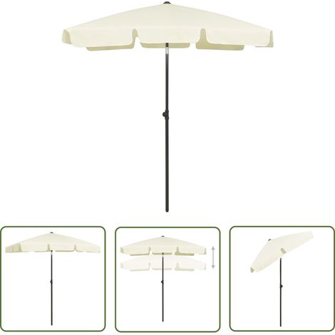 INLIFE Parasol de plage Jaune sable 180x120 cm (1/5)