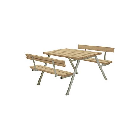 kaiserkraft Set di tavolo e panche con schienale per 4 (1/3)