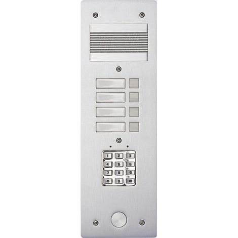 Platine de rue Série 200 audio étroite avec clavier codé façade Alu 4mm 4 appels (308404) (1/2)