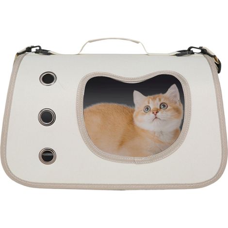 Sac de transport pour petits chiens, sac bandoulière de sécurité pour chiots en extérieur, bandoulière de transport pour animaux de compagnie, solution portable transparente et respirante pour les pro (1/5)