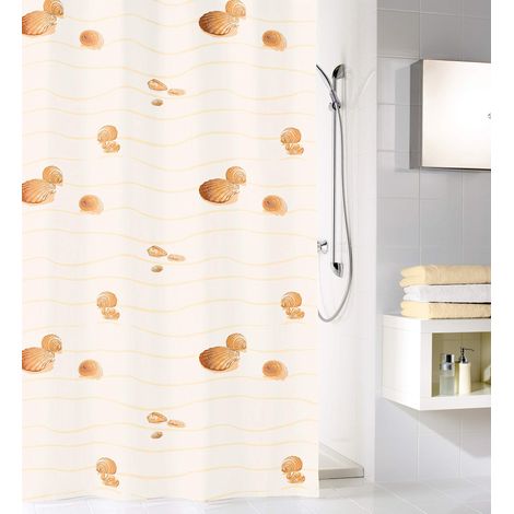 Kleine Wolke Miami - Tenda da doccia, 100% poliestere, beige, 120 x 200 cm