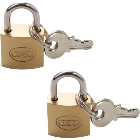 Cadenas avec Clé,2 pcs Petit Cadenas Casier Valise Bagage Cadenas,pour Voyage Valise école Sac d'ordinateur Portable Armoire Boîte à Outils (1/5)