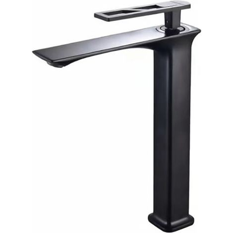 Foreign Trade Washbasin Faucet, Hot and Cold Water Household Bathroom Sink Washbasin Vanity Single Faucet -- Black Square Tall Model