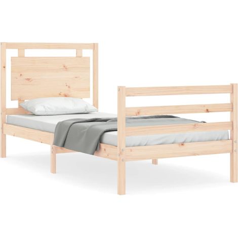 Maison Exclusive - Estructura de cama con cabecero madera maciza