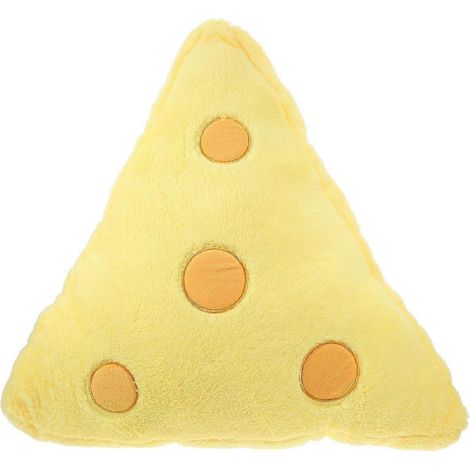 Coussin en forme de fromage réaliste, en peluche jaune, doux et confortable, décoratif, pour enfants et adultes, lot de 1 (1/5)