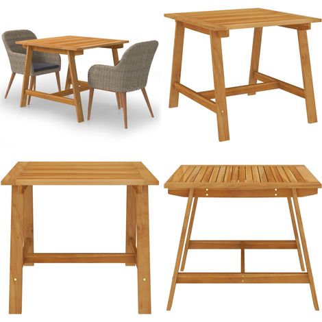 Ensemble à manger de jardin 3 pcs Marron - Table jardin - Chaises jardin (1/5)