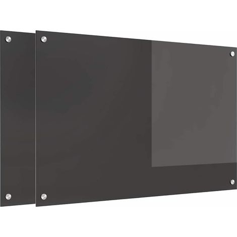 Protection de cuisine 2 pcs Gris foncé 90 x 60 cm verre trempé CFW68117 (1/5)